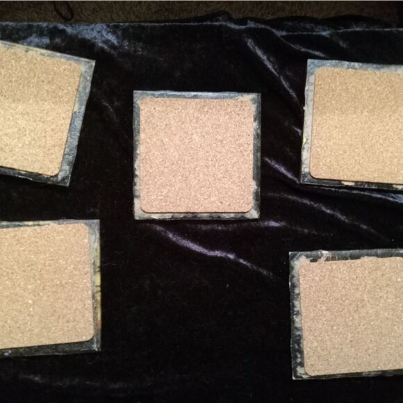 4" x 4" Original Art by Cleveland Paint Flow Artist. Ceramic Coasters Cork Back - Picture 9 of 9
